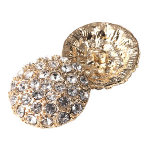 13-38mm Gold Silver Gunmetal Full-Diamond Metal Buttons 10pcs