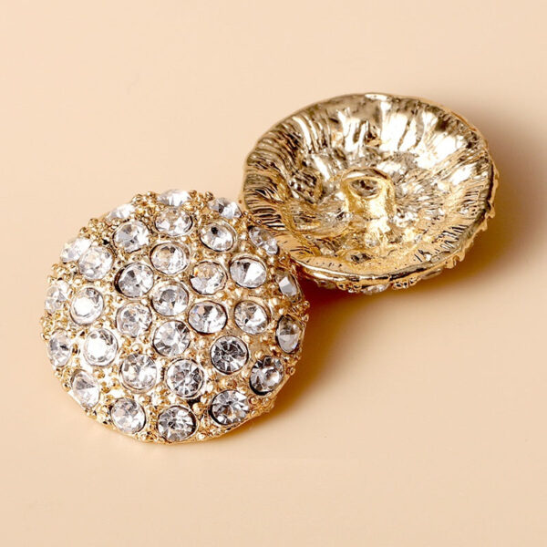 13-38mm Gold Silver Gunmetal Full-Diamond Metal Buttons 10pcs - Image 7