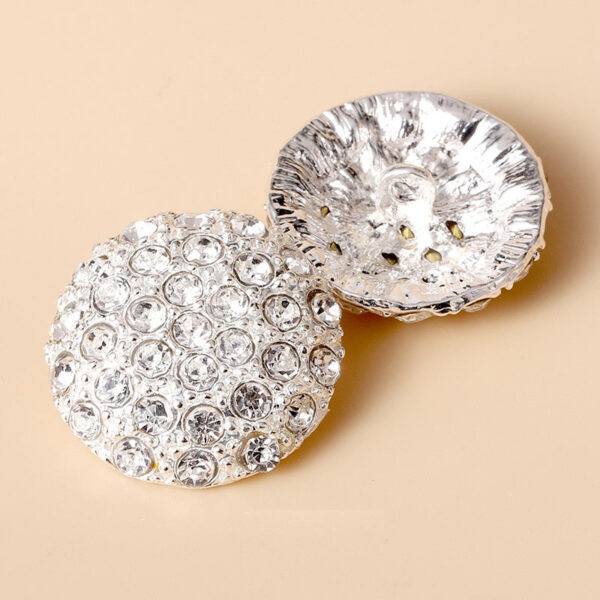 13-38mm Gold Silver Gunmetal Full-Diamond Metal Buttons 10pcs - Image 8