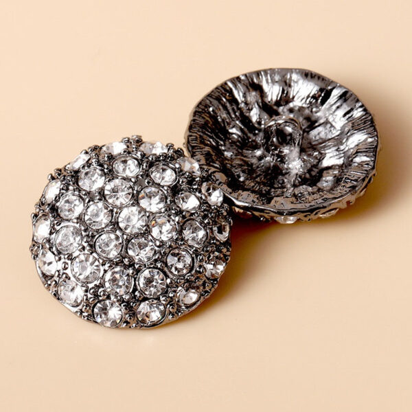 13-38mm Gold Silver Gunmetal Full-Diamond Metal Buttons 10pcs - Image 9