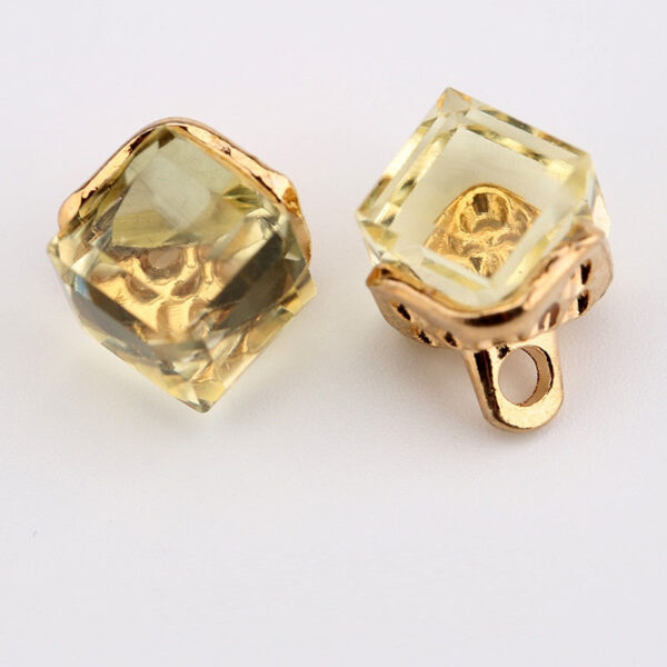 12mm Square Crystal Glass Decorative Mini Buttons 10pcs - Image 6