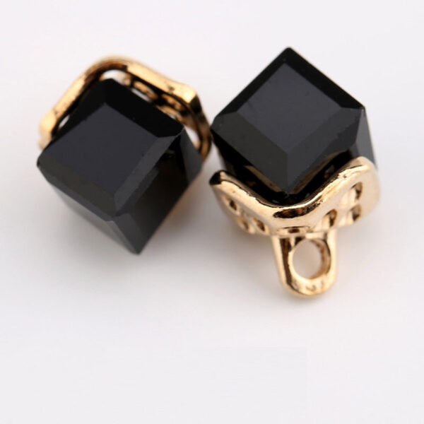 12mm Square Crystal Glass Decorative Mini Buttons 10pcs - Image 8