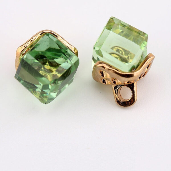 12mm Square Crystal Glass Decorative Mini Buttons 10pcs - Image 9