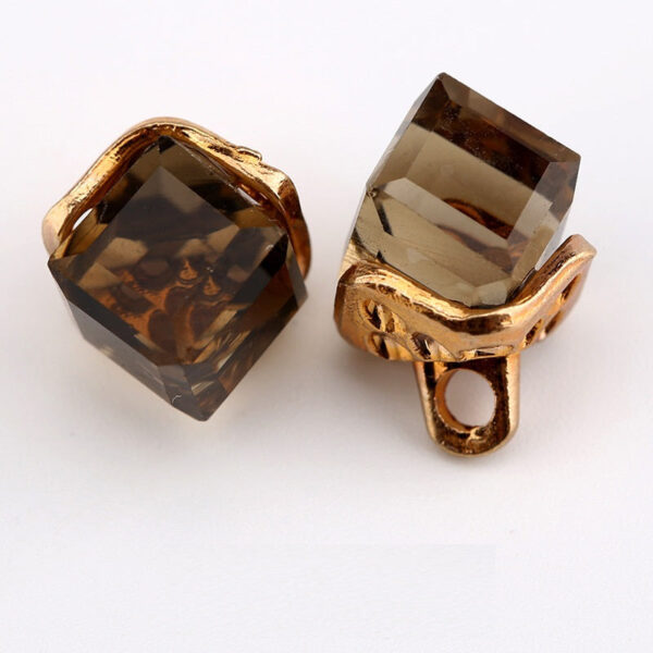 12mm Square Crystal Glass Decorative Mini Buttons 10pcs - Image 11