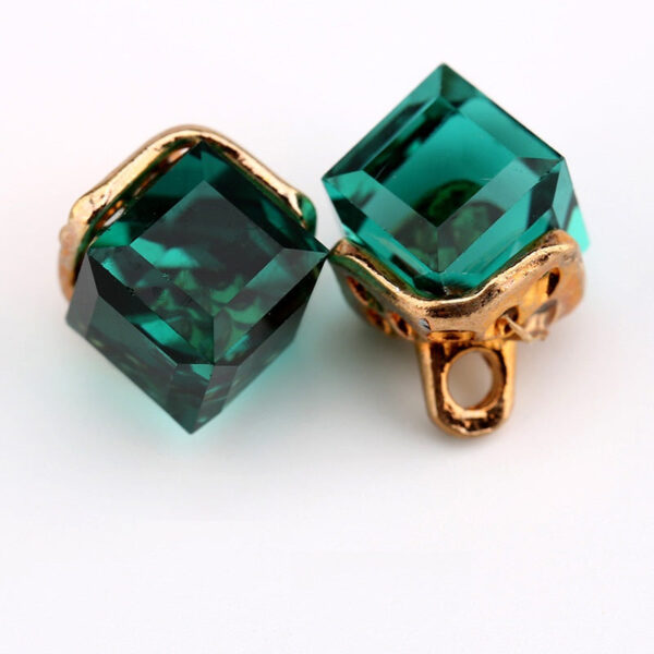 12mm Square Crystal Glass Decorative Mini Buttons 10pcs - Image 12