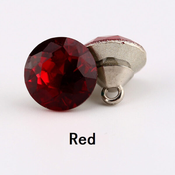 10-12mm Crystal Clear Glass Buttons Multi-Faceted 10pcs - Image 2