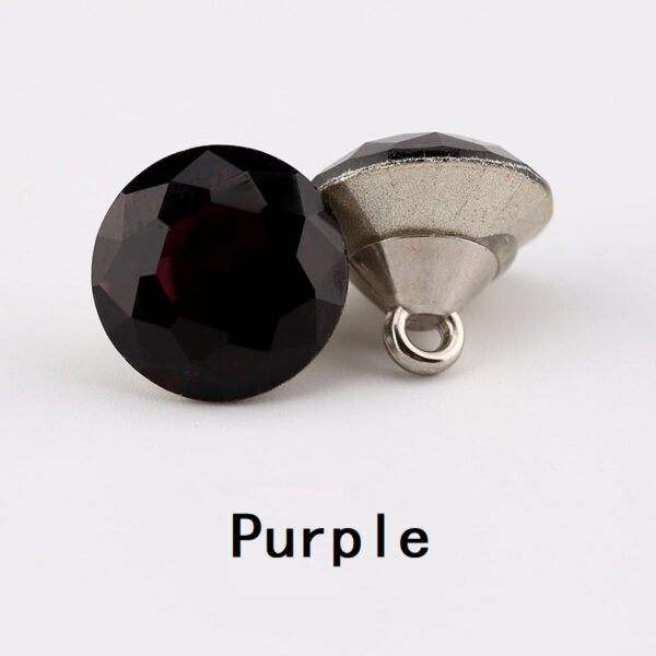 10-12mm Crystal Clear Glass Buttons Multi-Faceted 10pcs - Image 3