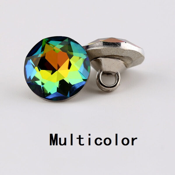 10-12mm Crystal Clear Glass Buttons Multi-Faceted 10pcs - Image 6