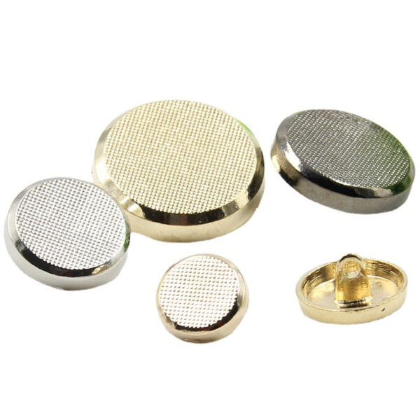 12-28mm Gold Silver Gunmetal Metal Coat Buttons 75 Pack