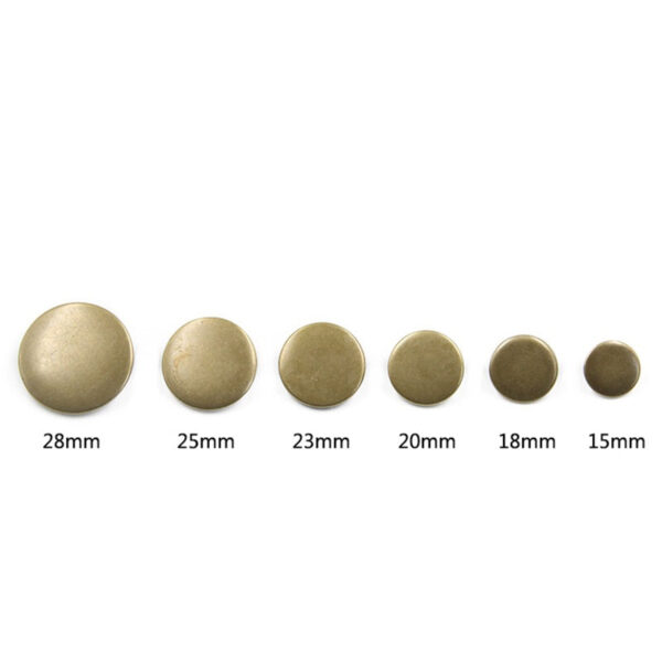 15-30mm Round Metal Vintage Decorative Buttons 90 Pack - Image 2