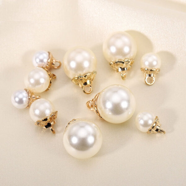 9-16mm White Pearl Metal Base Buttons for Women's Shirts 30 Pack