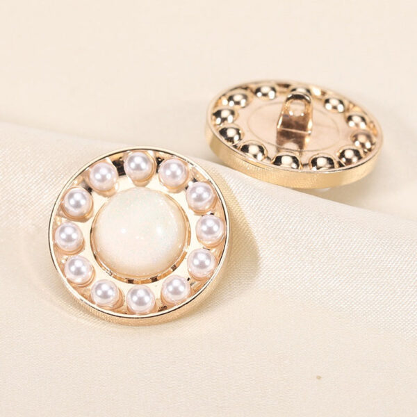 18-25mm Round Metal Resin Pearl Buttons with Shank 10pcs - Image 3
