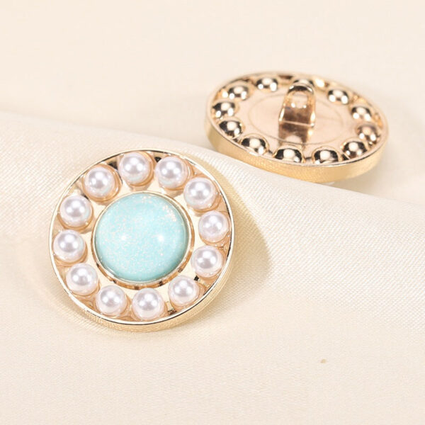 18-25mm Round Metal Resin Pearl Buttons with Shank 10pcs - Image 5
