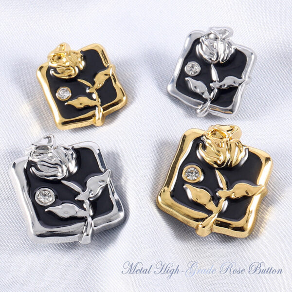 18-23mm Vintage Gold Silver Rose Metal Rhinestone Buttons 20 Pack(2 Sizes) - Image 3