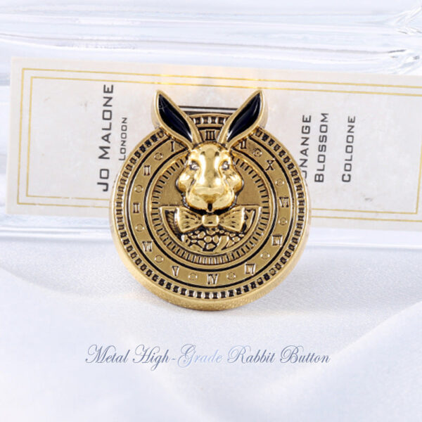 18-23mm Vintage Gold Silver Bronze Rabbit Head Metal Coat Buttons 15 Pack - Image 4