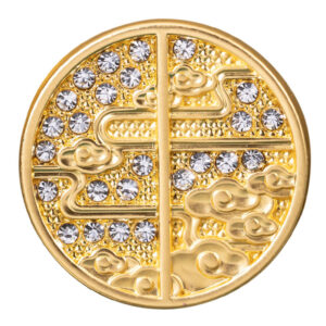 15-23mm Chinese Auspicious Cloud Rhinestone Metal Buttons 20pcs