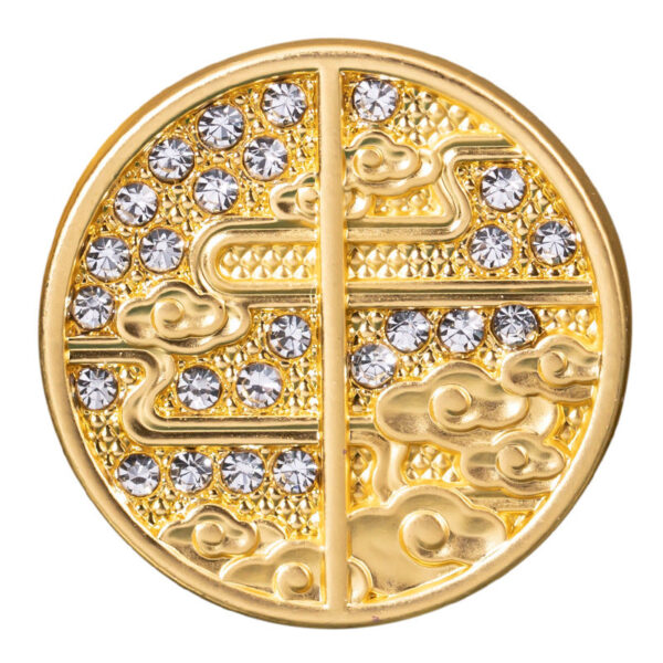 15-23mm Chinese Auspicious Cloud Rhinestone Metal Buttons 20pcs