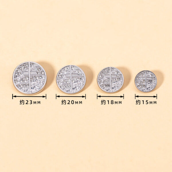 15-23mm Chinese Auspicious Cloud Rhinestone Metal Buttons 20pcs - Image 4