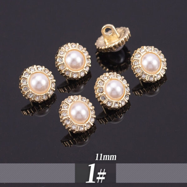 11-13mm Golden Metal Rhinestone Shirt Buttons 70 Pack - Image 5