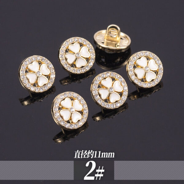 11-13mm Golden Metal Rhinestone Shirt Buttons 70 Pack - Image 6