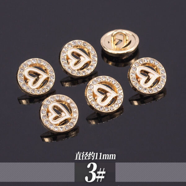 11-13mm Golden Metal Rhinestone Shirt Buttons 70 Pack - Image 7