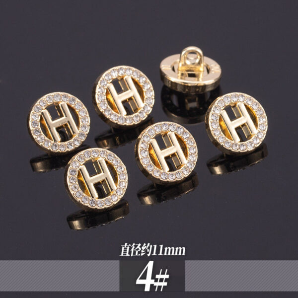 11-13mm Golden Metal Rhinestone Shirt Buttons 70 Pack - Image 8