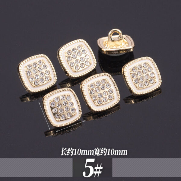 11-13mm Golden Metal Rhinestone Shirt Buttons 70 Pack - Image 9