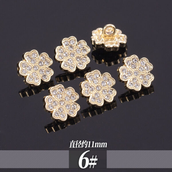 11-13mm Golden Metal Rhinestone Shirt Buttons 70 Pack - Image 10