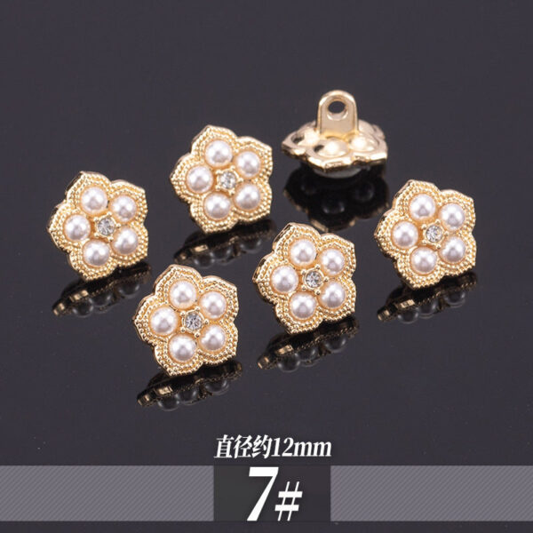11-13mm Golden Metal Rhinestone Shirt Buttons 70 Pack - Image 11