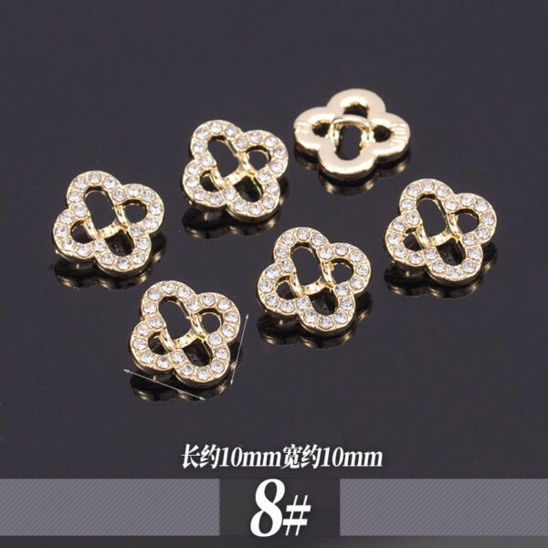 11-13mm Golden Metal Rhinestone Shirt Buttons 70 Pack - Image 12