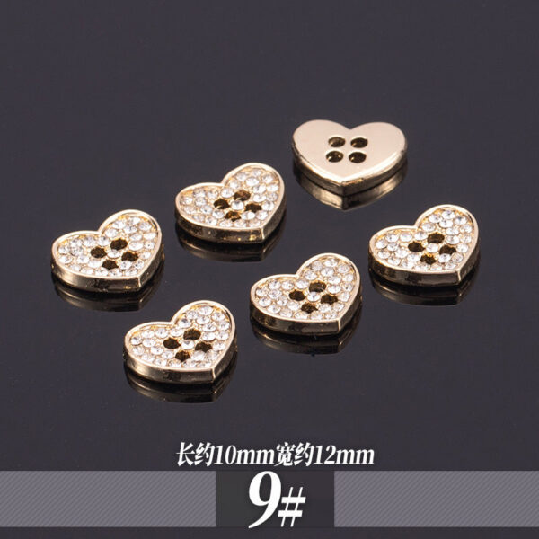 11-13mm Golden Metal Rhinestone Shirt Buttons 70 Pack - Image 13