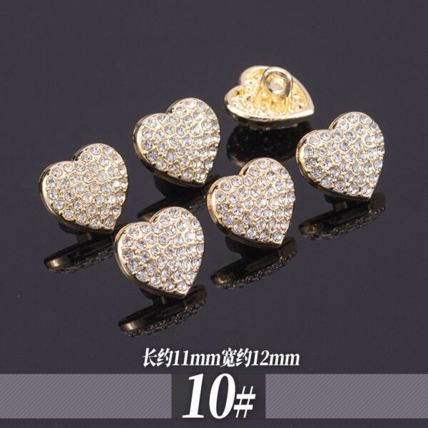11-13mm Golden Metal Rhinestone Shirt Buttons 70 Pack - Image 14