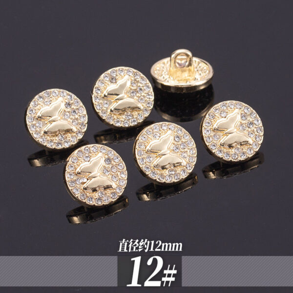 11-13mm Golden Metal Rhinestone Shirt Buttons 70 Pack - Image 16