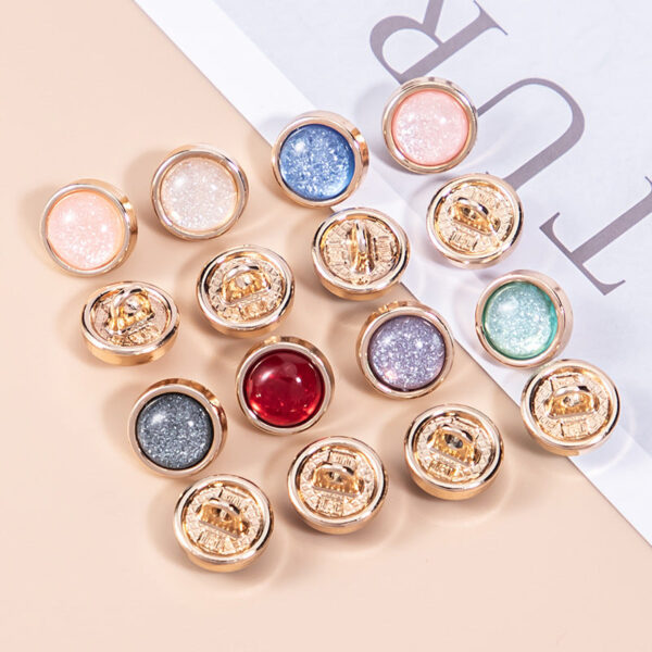 16L Starlight Colored Resin Metal Shirt Buttons 40 Pack (8 Colors) - Image 2