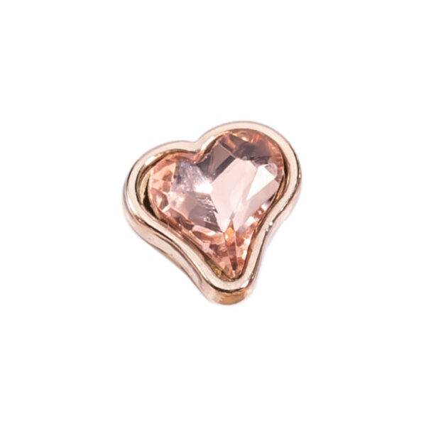 16L Heart-Shaped Crystal Metal Buttons for Women's Shirts 12pcs