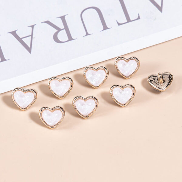 23L Heart-Shaped Pearlescent Metal Shirt Buttons 35 Pack(7 Colors) - Image 10