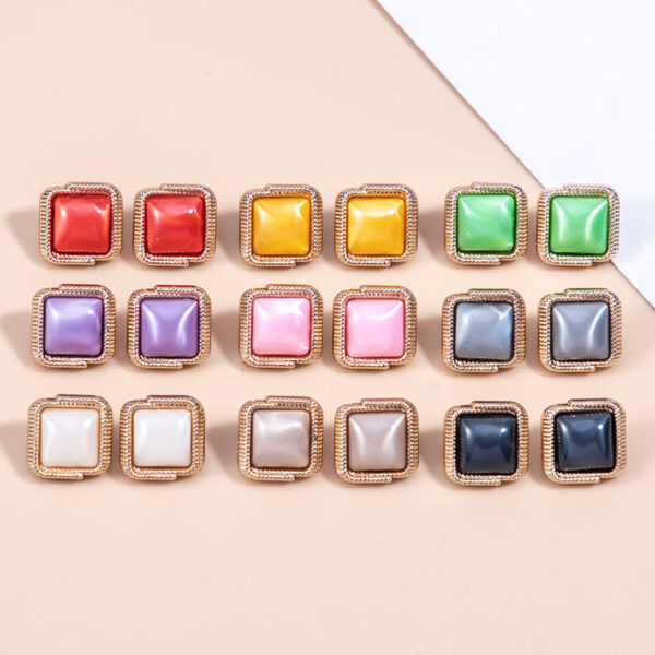 11.5mm Square Shirt Metal Resin Buttons with Shank 72 Pack(9 Colors) - Image 3