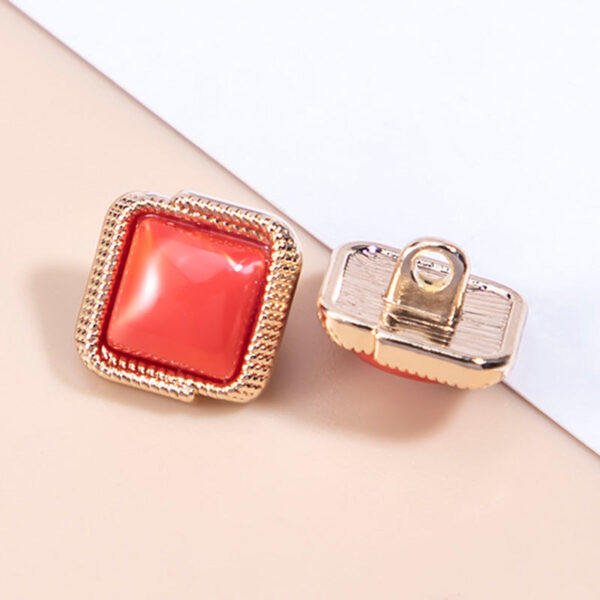 11.5mm Square Shirt Metal Resin Buttons with Shank 72 Pack(9 Colors) - Image 4