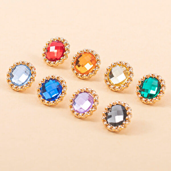 18L Acrylic Transparent Diamond Metal Shirt Buttons 80 Pack(16 Colors) - Image 6