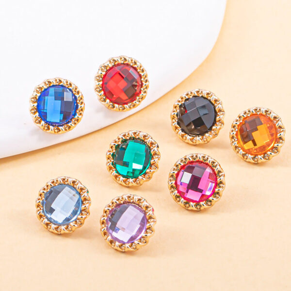 18L Acrylic Transparent Diamond Metal Shirt Buttons 80 Pack(16 Colors) - Image 2