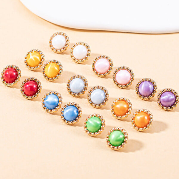 18L Metal Shiny Acrylic Colorful Shirt Shank Buttons 90 Pack