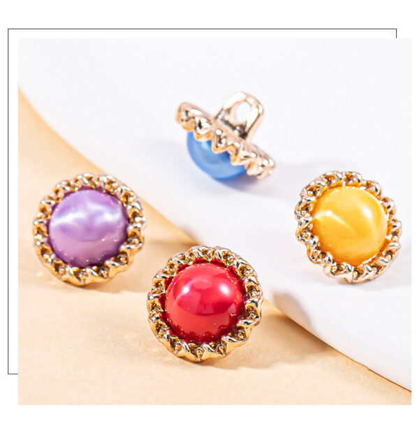 18L Metal Shiny Acrylic Colorful Shirt Shank Buttons 90 Pack - Image 4