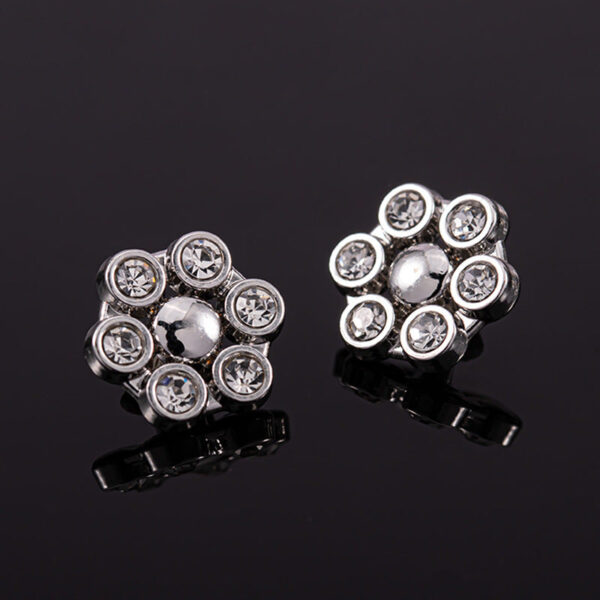 11-12mm Silver Metal Rhinestone Shirt Buttons 85 Pack(17 Styles) - Image 4