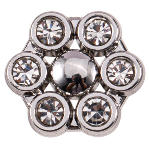 11-12mm Silver Metal Rhinestone Shirt Buttons 85 Pack(17 Styles) - Image 5