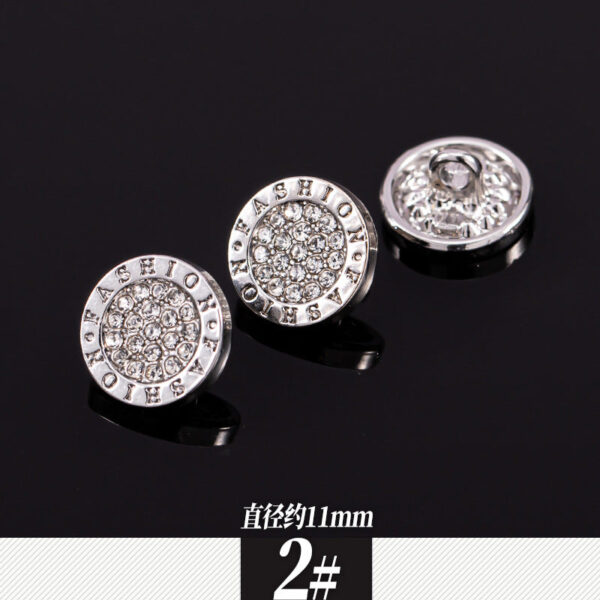 11-12mm Silver Metal Rhinestone Shirt Buttons 85 Pack(17 Styles) - Image 7