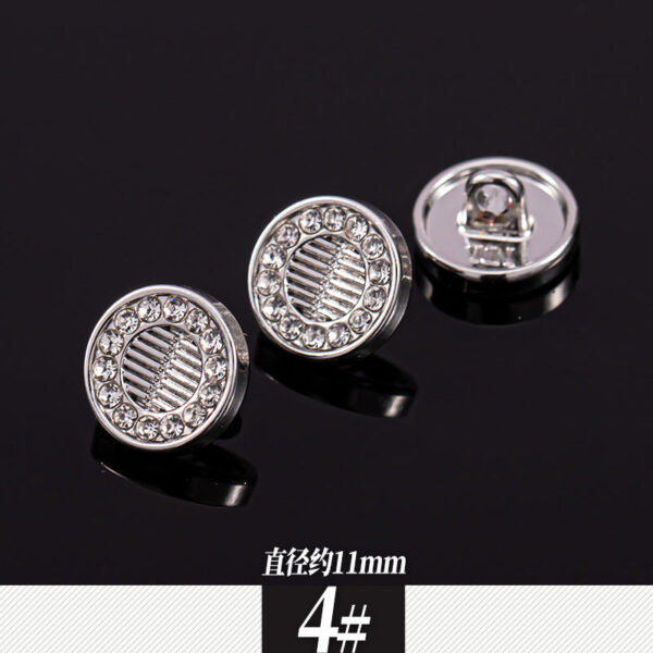 11-12mm Silver Metal Rhinestone Shirt Buttons 85 Pack(17 Styles) - Image 9