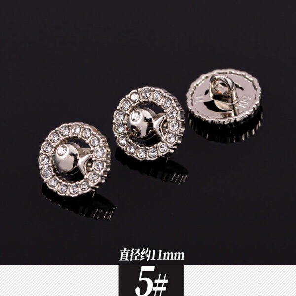 11-12mm Silver Metal Rhinestone Shirt Buttons 85 Pack(17 Styles) - Image 10