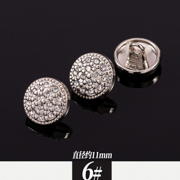 11-12mm Silver Metal Rhinestone Shirt Buttons 85 Pack(17 Styles) - Image 11