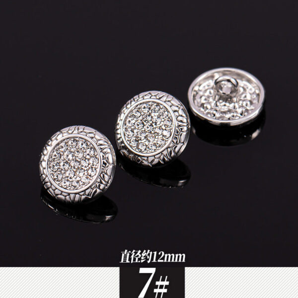 11-12mm Silver Metal Rhinestone Shirt Buttons 85 Pack(17 Styles) - Image 12