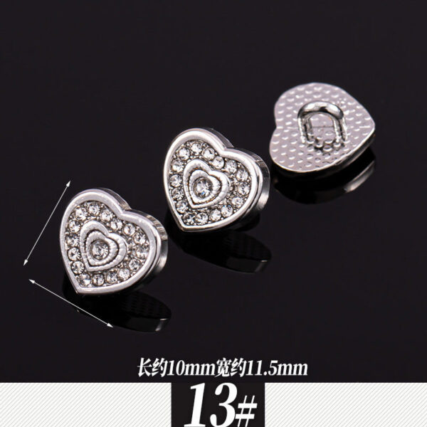 11-12mm Silver Metal Rhinestone Shirt Buttons 85 Pack(17 Styles) - Image 18
